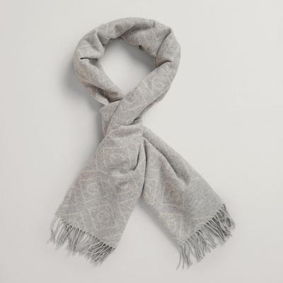 Chanel Cashmere/ Wool/ Silk printed Scarf in Black/ Light Grey