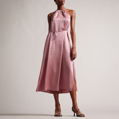 Pink Roxieyy Halterneck Midi Dress