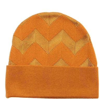 Orange Zig Zag Knitted Hat