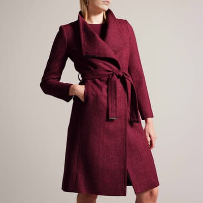 Burgundy Roseane Wool Wrap Coat