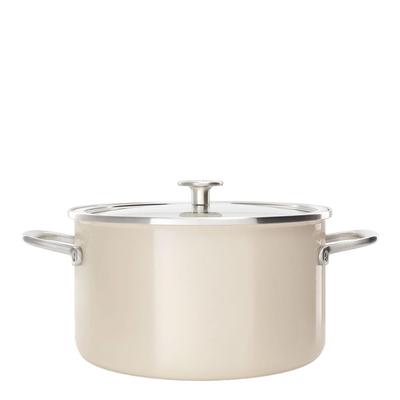 KitchenAid Steel Core Enamel 20cm/3.7 Litre Casserole, Almond Cream