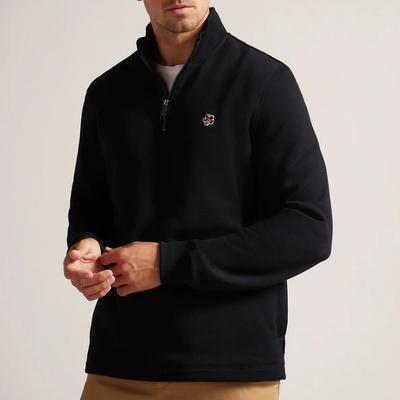 Black Kilburn Cotton Half Zip Jumper