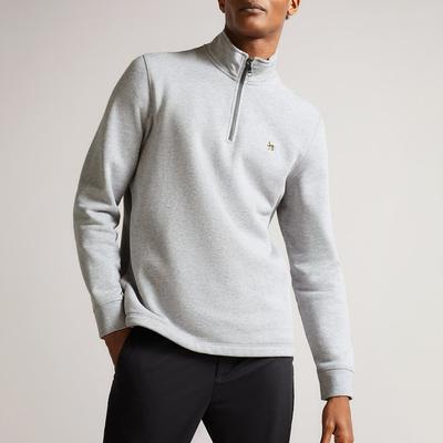Grey Kilburn Cotton Half Zip Jumper