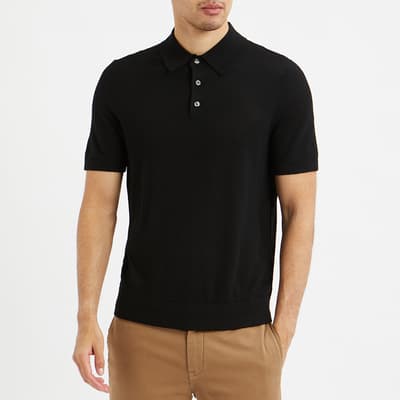 Black Merino Core Polo Shirt