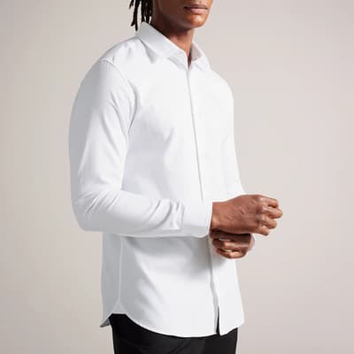 White Lecce Textured Cotton Shirt