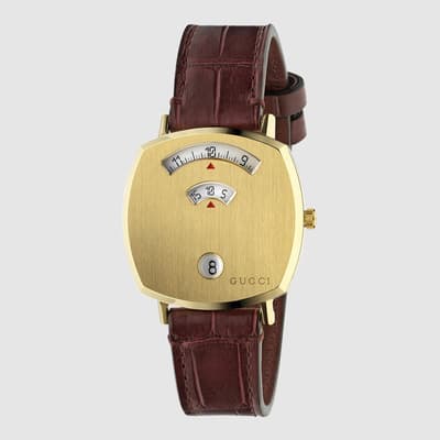 Grip Watch 35mm in Bordeaux Yellow Gold PVD 