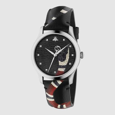 G-Timeless Watch 38mm in Black Leather 
