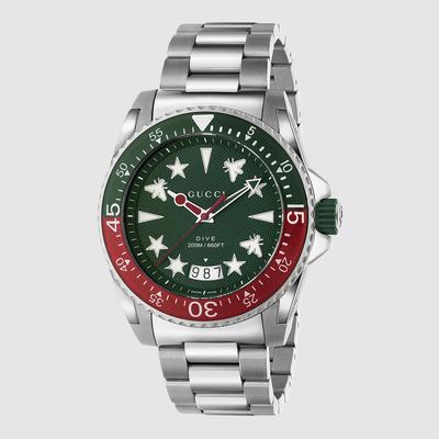 Gucci Dive Watch  45mm in Grey Stainless Steel 