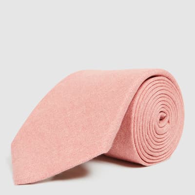 Pink Saturn Wool Silk Blend Tie