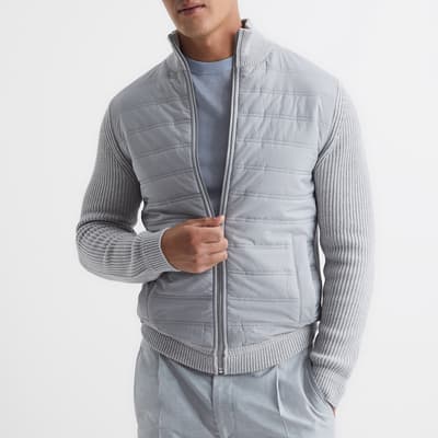 Grey Trainer Quilted Hybrid Jacket