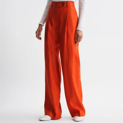 Orange Hollie Linen Trousers