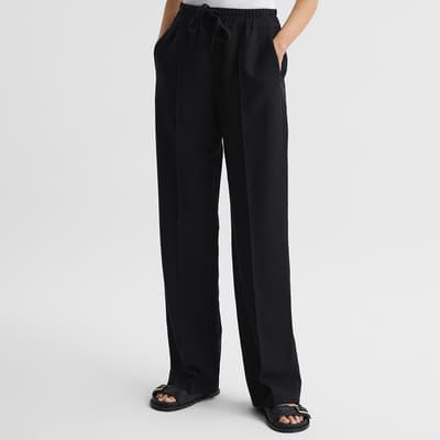 Black Shae Linen Wide Trousers