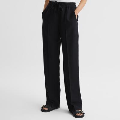 Black Shae Linen Wide Trousers