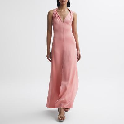 Coral Lila Bridesmaid Twist Dress