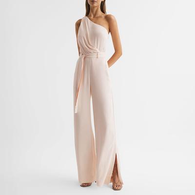 Pink Eliza One Shoulder Occasion Jumpsuit