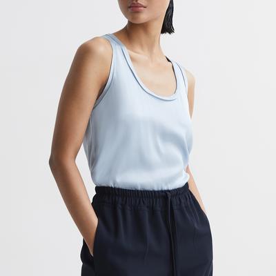 Pale Blue Riley Silk Front Vest