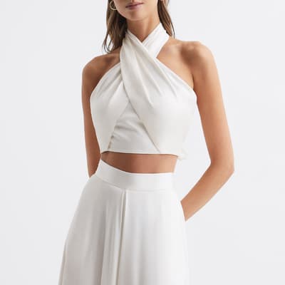 White Ruby-Halter Occasion Top
