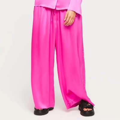 Bright Pink Adele Silk Trousers