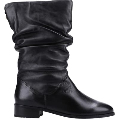 Black Rosalindas Ruched Calf Boots