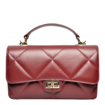 Red Italian Leather Crossbody Bag