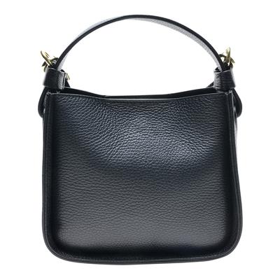 Black Italian Leather Shoulder Bag