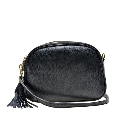 Black Italian Leather Shoulder Bag