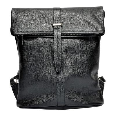 Black Italian Leather Backpack