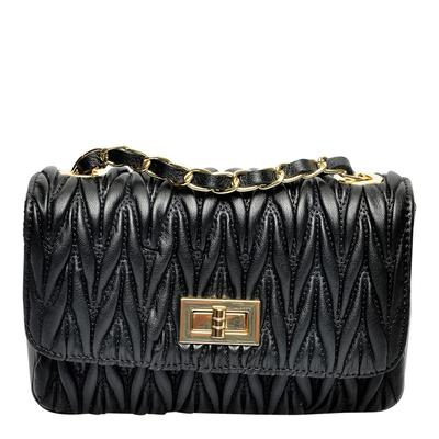 Black Italian Leather Crossbody Bag