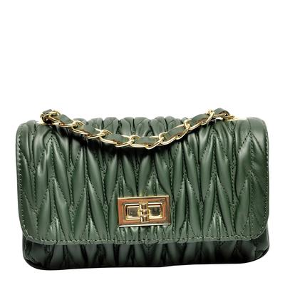 Green Italian Leather Crossbody Bag