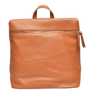Brown Italian Leather Backpack