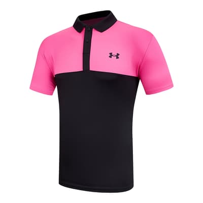 Pink/Black Under Armour Performance 3.0 Polo Shirt