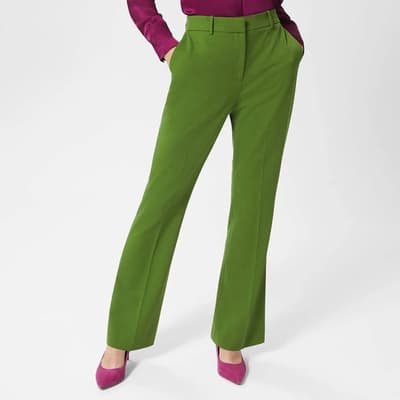 Green Anela Straight Trousers