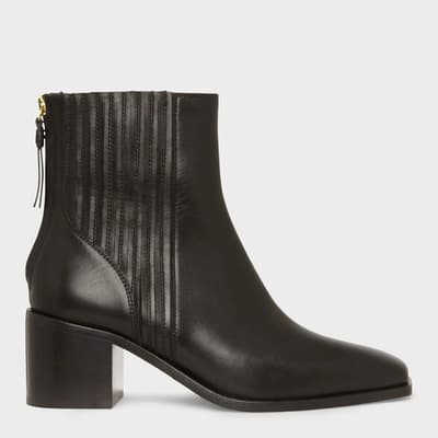 Black Willa Leather Ankle Boots
