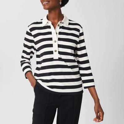 Navy/White Lillie Striped Polo Top