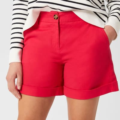 Red Chessie Cotton Shorts