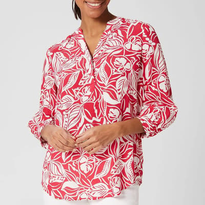 Red/White Essie Printed Blouse