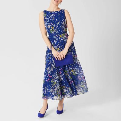 Blue Petite Printed Carly Dress