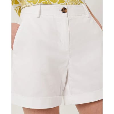 White Chessie Cotton Shorts