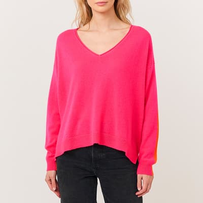 Neon Pink Amy Knitted Cashmere Jumper