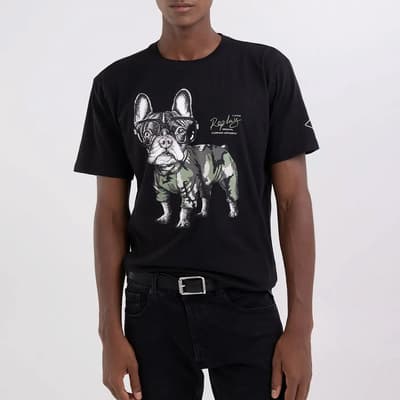 Black Bulldog Cotton T-Shirt
