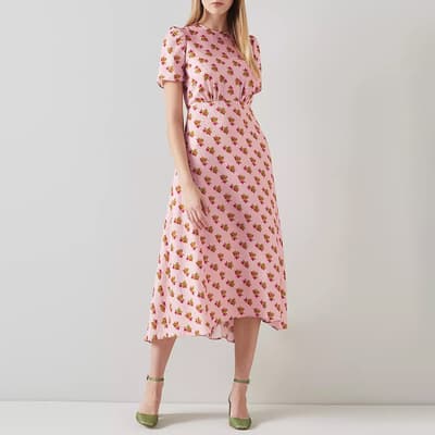 Pink Boyd Silk Midi Dress