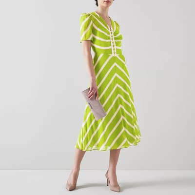 Lime Holzer Silk Midi Dress