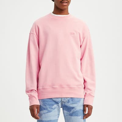 Pink Authentic Logo Crewneck Sweatshirt