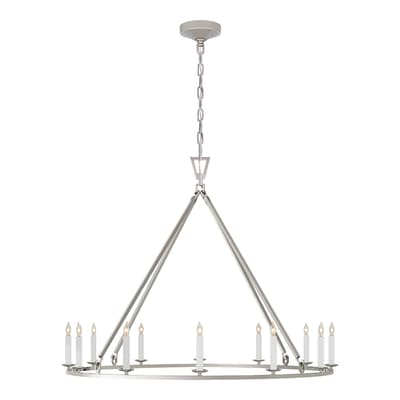 Darlana Large Single Ring Chandelier in Polished Nickel