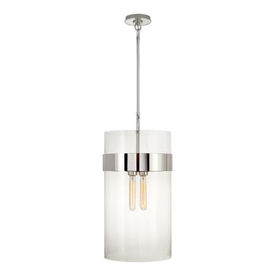 Presidio Medium Pendant in Polished Nickel with Clear Glass