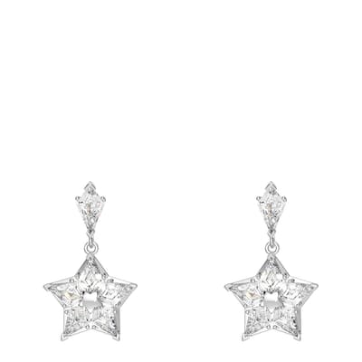 White Stella Star Pierced Earrings
