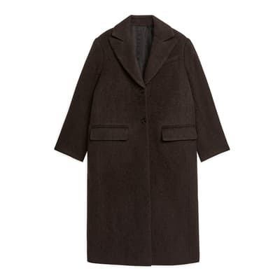 Brown Oversized Wool Blend Coat