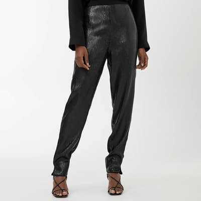 Black Matte Sequin Trousers
