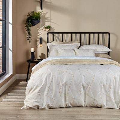 Triangles  Superking Duvet Set, Biscuit