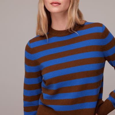 Blue/Brown Stripe Wool Jumper